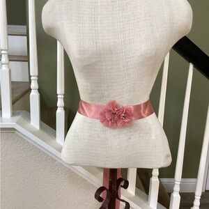 Pink Floral Sash Belt